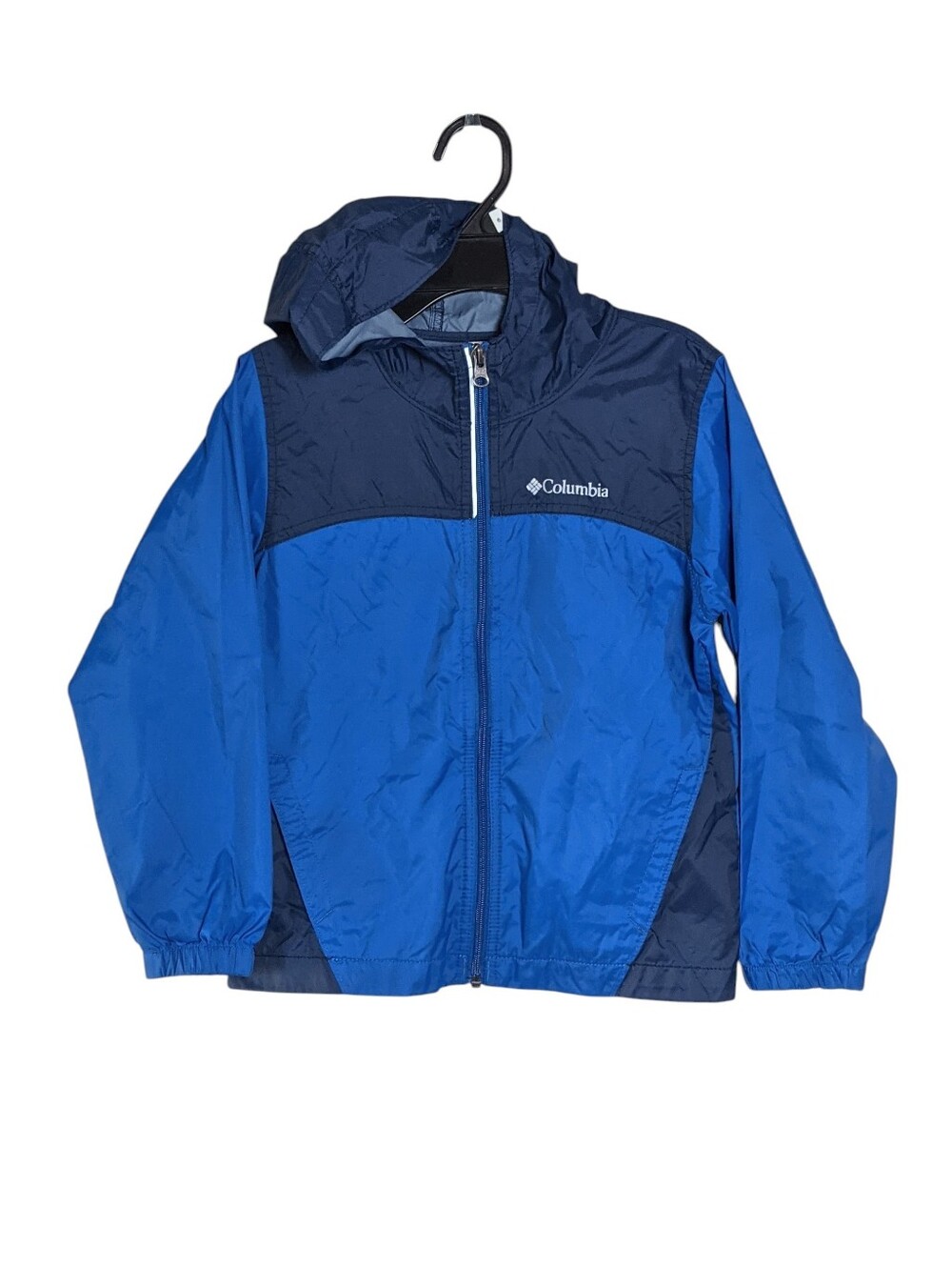 Columbia Boys' Blue Hooded Rain Jacket Size XS 6-7